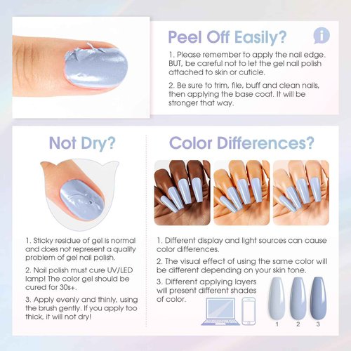 ROSALIND 42 Pcs Gel Nail Polish Set, 38 Colors All Seasons Nail Polish Set Colorful Begginer Kit with Base Coat & Glossy/Matte/Glitter Top Coat, Gel Nail Art Manicure Salon DIY Gifts