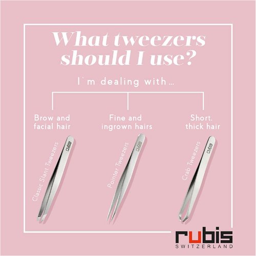 Rubis Hole Pattern Classic Stainless Steel Slanted Tweezers For Precise Eyebrows and Hair Removal, 1K111REDGOLD, Red Gold, The Elegance Collection,Rubis Switzerland Swiss Made World Renowned Precision