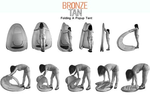 Bronze Tan Pop Up Spray Tan Tent for Professionals - Waterproof Booth With FREE Portable Carrying Case - Self Tanning Black