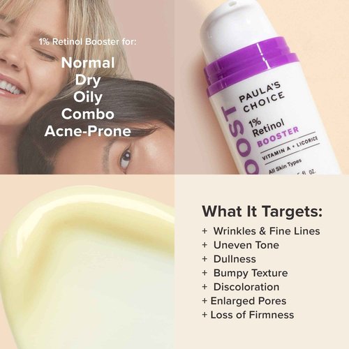 Paula's Choice BOOST 1% Retinol Booster, Vitamin A & Licorice Serum for Fine Lines & Wrinkles, 0.5 Ounce