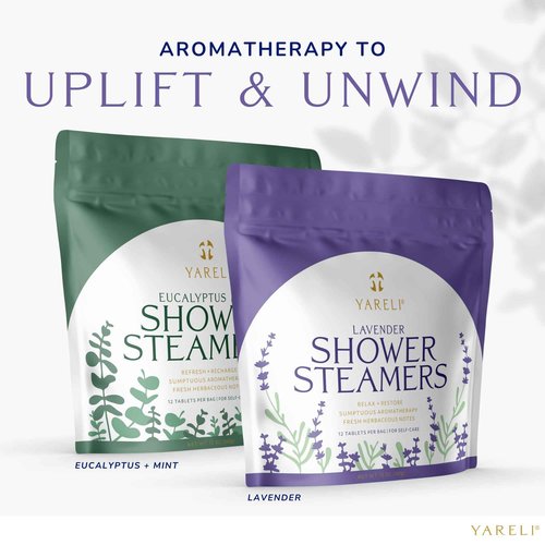 Yareli Shower Steamers Aromatherapy, 12 Pack, for Women and Men - Sinus Relief and Self Care Birthday and Relaxation Spa Gift - Lavender