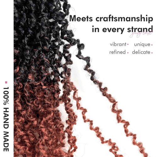 Toyotress Yanky Twist Crochet Hair - 12 Inch 8 Packs (30 Strands/Pcs) Fluffy Spring Mini Twist Short Bob Passion Twist, Ombre Ginger Pre-Looped Crochet Braids Braiding Hair (12 Inch, OT350-8P)