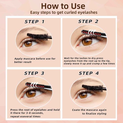 Heated Eyelash Curler, Fast Heat up Within 10s, 24 Hours Long Lasting, Rechargeable Electric Eyelash Curler, Temperature Control, Mini Lash Curler Safe Anti-Burn Eyelash Curle, with LED Display-Black