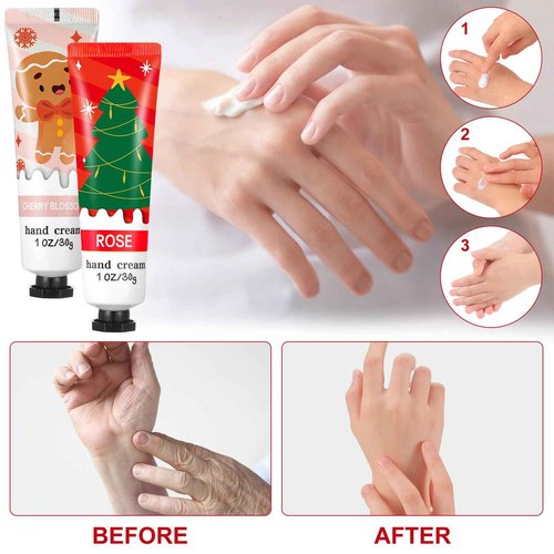 Swiffen 80 Pcs Christmas Hand Cream Gift Set for Dry Cracked Hands Natural Plant Fragrance Shea Hand Lotion Mini Hand Moisturizing Cream Christmas Gifts for Women Mom Christmas Stocking Stuffers