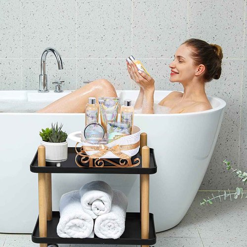 Gift Baskets for Women, Body & Earth Gift Set with Jasmine & Honey Scent Includes Bubble Bath, Hand Cream, Holiday Gift Baskets, Bath and Body Gift Sets for Women, Happy New Year Gifts