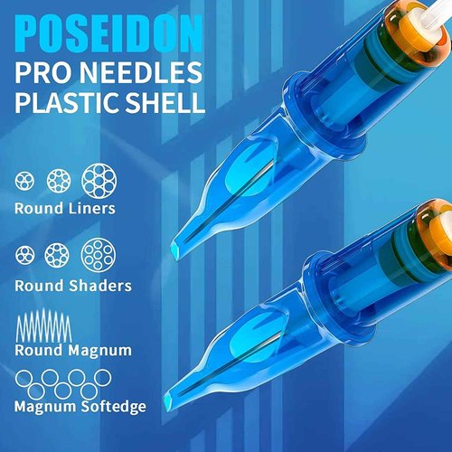 POSEIDON Tattoo Gun Kit Rotary Tattoo Pen Kit with 10 PCS Tattoo Cartridge Needles Professional Tattoo Machine Kit with Power Supply 11 Color Tattoo Inks with Foot Pedal Tattoo Kit for Artists