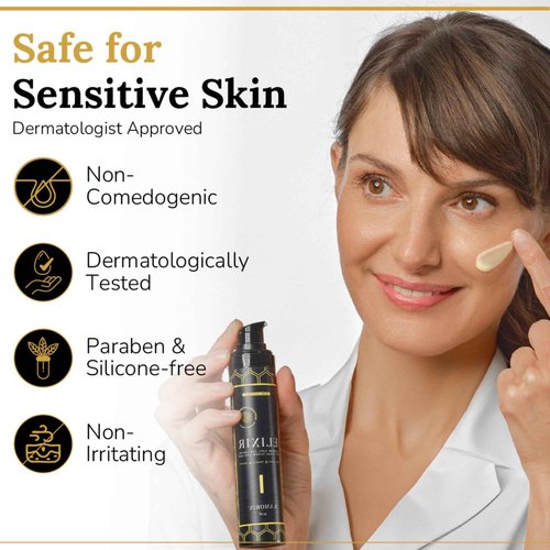 Lamorix Elixir Bee Venom Skin Treatment Cream – Anti-Aging Face Cream with Hyaluronic Acid & Coenzyme Q10 – Deep Wrinkle Filler & Instant Face Lift Treatment – 50ml