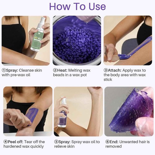 BLITZWAX Brazilian and Bikini Waxing Kit With 2.5lb Lavender Wax Beads, Hard Wax Warmer for Face, Legs and Body, At Home Hair Removal Kit, Beginner Friendly, Digital Fast Heating, 56 Wax Items