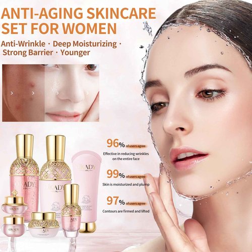 R RadiantRise Anti-Aging Skin Care Set & Kit For Women Facial Skin Care Routine Set Kit 7-In-1 Set Gift Set