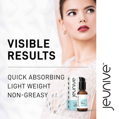 Jeunive Deep Hydration Refreshing Triple Peptides Daily Eye Correction Serum | 48Hr Hydrating Delicate Eye Skin Area to Reduce Dark Circles, Puffiness, Fine Lines and Wrinkles, 1 oz (28g)