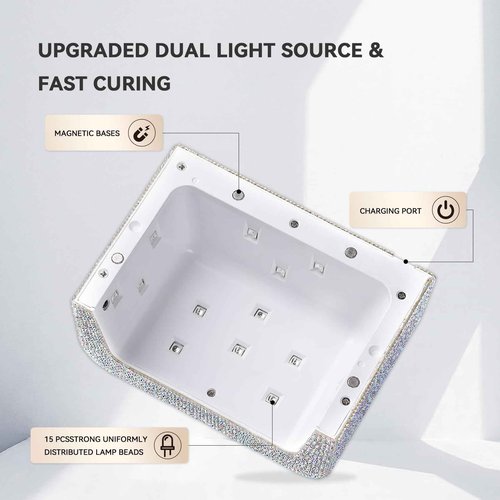 TAYE UV Light for Gel Nails, Beginner Led Nail Light for Gel Nails, Diamond UV Nail Lamp with 3 Timer Setting, Touch Control & Auto Sensor, Quick Dry Nail Dryer Curing Lamp for Salon & Home