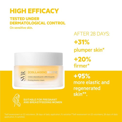 SVR COLLAGEN Biotic Firming Face & Neck Cream with Hyaluronic Acid, Collagen Peptides & Vitamin C. Day & Night Moisturizer That Targets Fine Lines and Wrinkles. For All Skin Types, 1.7 fl.oz.