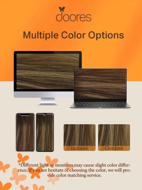 DOORES 20pcs Human Hair Balayage Chocolate Brown to Caramel Blonde Remy Silky Straight Hair Extensions Tape in Skin Weft Natural 50g 20 Inch