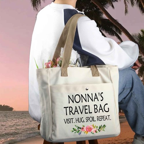 WCGXKO Nonna Gift For Grandma From Grandchildren Nonna Travel Gift Grandmother Tote Bag (NONNA TB)