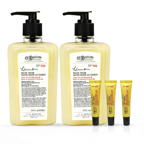C.o. Bigelow Lemon Hand Wash No. 1142, 10 fl oz. each & Lemon Lip Cream Trio, pack of 3