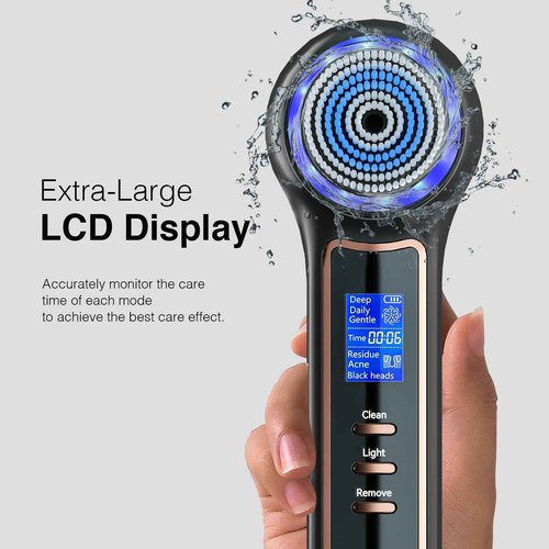 UMICKOO Face Scrubber Exfoliator with LCD Screen,Rechargeable Facial Cleansing Brush IPX7 Waterproof 3 in 1 Blackhead Remover Vacuum for Exfoliating,Massaging and Deep Pore Cleansing