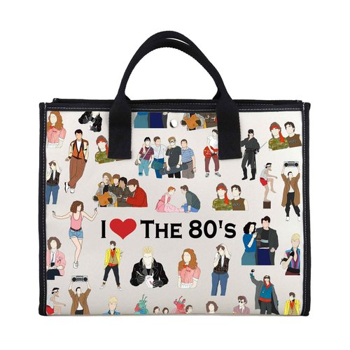 G2TUP Movies Inspired Gift I Love The 80's Tote Bag 80’s Movies Lover Fan Handbag Movies Merchandise 80’s Gift (I Love The 80's TT)