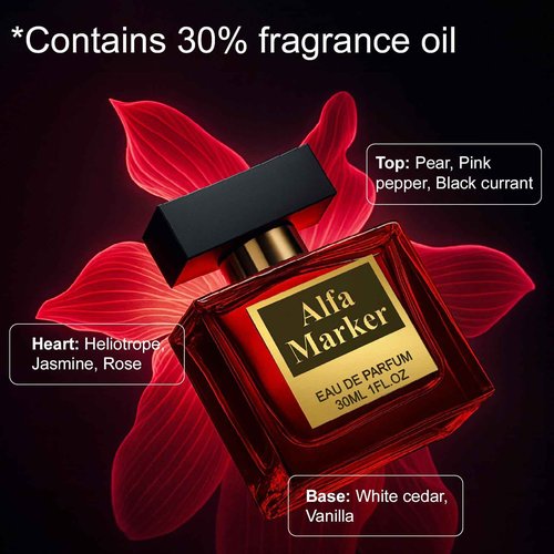ALFAMARKER Perfumes for Women with Pheromones. 1fl oz Genuine Pheromones Infused Spray Long Lasting Scent. Original Premium Fragrance Travel Size Portable Bottle