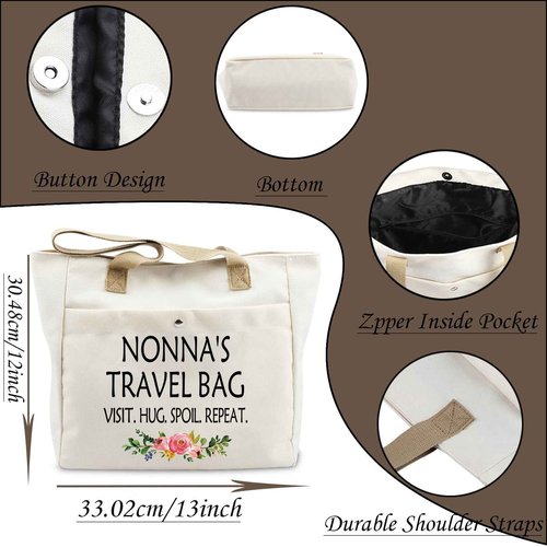 WCGXKO Nonna Gift For Grandma From Grandchildren Nonna Travel Gift Grandmother Tote Bag (NONNA TB)