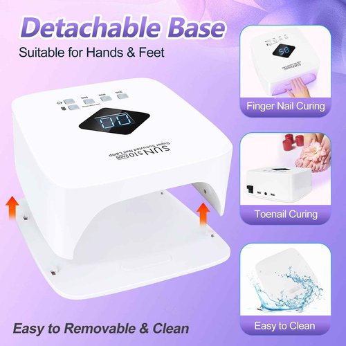 Cordless Rechargeable UV LED Nail Lamp,LKE 86W UV Light for Gel Nails UV Nail Light Nail Dryer with 3Timer Setting Display Auto Sensor Professional Quick Dry Gel Polish (S10)