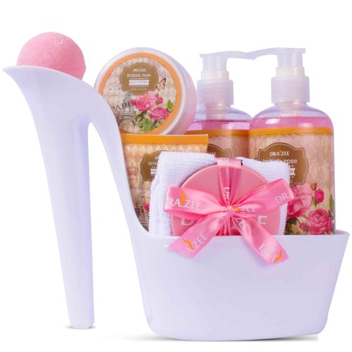 Luxury Spa Gifts for Women – 8 Pc Rose Scented Bath and Body Set with Bubble Bath, Lotion & More – Luxury Self Care Kit for Wife, Mom, Girlfriend, Birthday Gifts for Women by Draizee