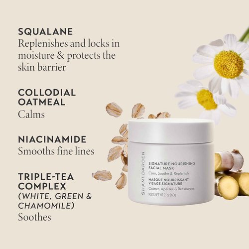 SHANI DARDEN SKIN CARE Signature Nourishing Facial Mask, A Nourishing Bentonite Clay Mask for Soothing Face Redness and Irritation with Colloidal Oatmeal and Squalane, 2.1 fl oz