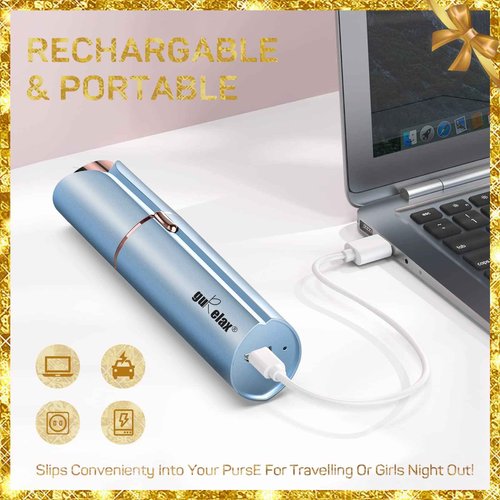 Gurelax Hair Remover for Women, Hair Removal Device, Facial Hair Removal for Women, Best Touch Face Shaver As Christmas Gift, Electric Upper Lip/Mustache Hair Remover, Included 2 x Replacement Heads