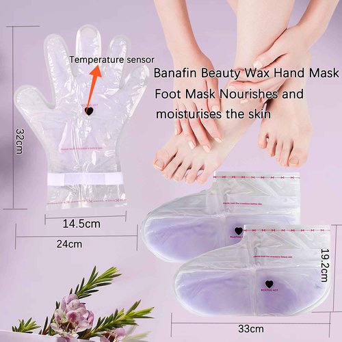 BACTIBLAST Paraffin Wax Gloves,Paraffin Hand & Foot Treatments and Booties Set for Intensive Hydration at Home Or Spa(Lavender) 2 Pair Hand & Foot Wax Gloves