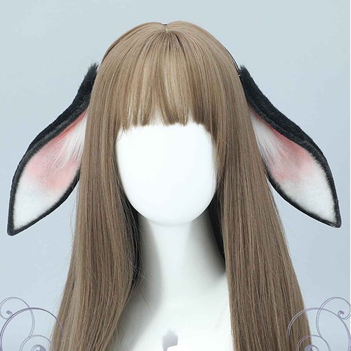 Faylay Women Cosplay Bunny Ears Rabbit Headband Animal Ears Furry Bunny Ears Party Accessories (MHTCET-4Camel)