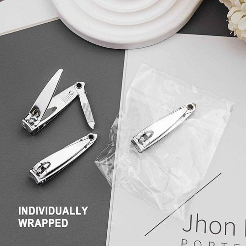 100 Pack Stainless Steel Nail Clippers Bulk, Bulk Nail Clippers with File for Homeless Individually Wrapped, for Homeless,Shelter, Air Bnb, Hotel (100 PCS)