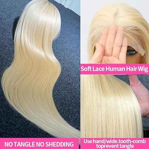 613 13x6 Lace Front Wig Human Hair 30 inch Straight Blonde Wig Human Hair 180% Density 613 HD Lace Frontal Wig Blonde Lace Front Wigs Human Hair Pre Plucked with Baby Hair