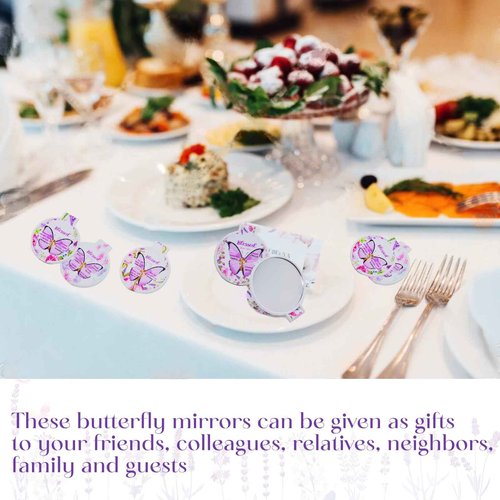 Eva's Moment 40 Pcs Christian Butterfly Compact Mirrors Bulk Bible Verse Mini Mirror Gifts Inspirational Portable Small Makeup Mirror for Women Church Scripture Party Gift 4 Styles