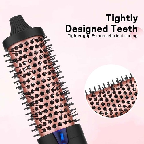 Beatslm Pro Heated Round Brush with Negative Ion Technology - Curling Iron, Hair Straightener, Fast Heating for All Hair Types (38MM)
