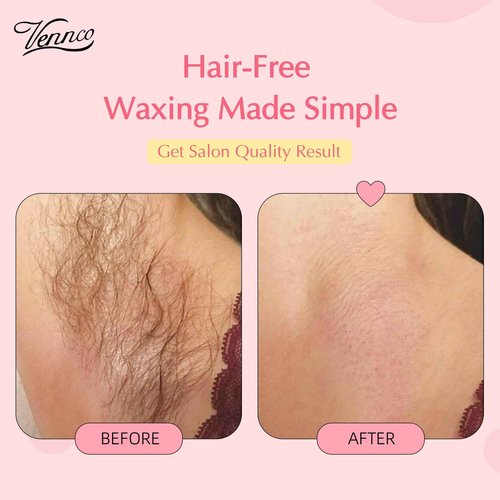 Vennco 2.5lb Pink Rose Hard Wax Beads for Hair Removal - Gentle Hard Wax for Face, Bikini, and Brazilian Areas - Wax Refill for Full Body Professional Home Waxing