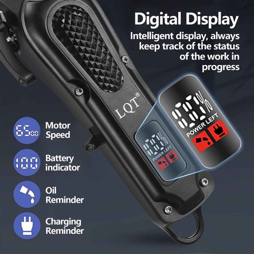 LQT® Men's Professional Hair Clippers Kit，Cordless & Corded Barber Clippers Set，Grooming Rechargeable Beard Trimmer with Adjustable Blade