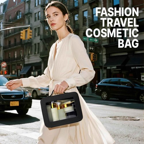 Clear Makeup Bag with Mini Cosmetic Bags,Travel Toiletry Bag for Women,Portable Cosmetic Bag Case, Transparent Waterproof Cosmetic Organizer Storage Bag for Women Men
