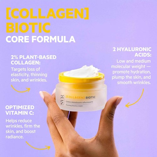 SVR COLLAGEN Biotic Firming Face & Neck Cream with Hyaluronic Acid, Collagen Peptides & Vitamin C. Day & Night Moisturizer That Targets Fine Lines and Wrinkles. For All Skin Types, 1.7 fl.oz.