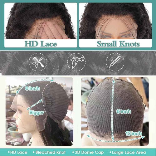 Cfaimity Deep Wave Lace Front Wigs Human Hair Pre Plucked 30inch 13x6 Deep Wave HD Lace Frontal Wig With Baby Hair 180 Density Glueless Deep Curly Human Hair Wigs for Women