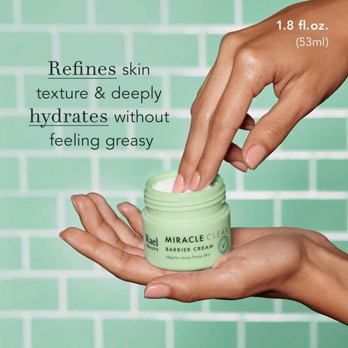 Rael Miracle Bundle - Invisible Spot Cover (96 Count), Exfoliating Cleanser (5.1 oz), Clarifying Toner (5.1 oz), Barrier Cream (1.8 fl. oz)