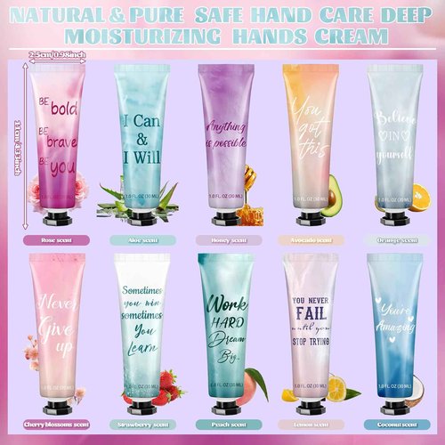 60 Pack Employee Appreciation Gifts Hand Cream Bulk Inspirational Natural Fragrance Hand Lotion Christmas Winter Thank You Gifts for Women Teacher Nurse Coworker Staff Team Birthday Baby Shower