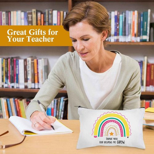 Shinymoon 28 Pcs Back to School Teacher Appreciation Gifts Bulk If You Can Read This Teacher Socks 14 Style Thank You Makeup Bags Employee Coworker Team Back to School Gifts(Rainbow,Coral Fleece)