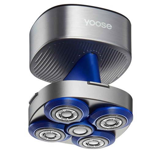 yoose Head Shavers for Bald Men, LED Display, IPX7 Waterproof, Wet/Dry Shave, USB-C Rechargeable Cordless Head Shaver, Ergonomic Design, 90 Mins Runtime Bald Shaver, Magnetic Head, Easy Clean, Silver