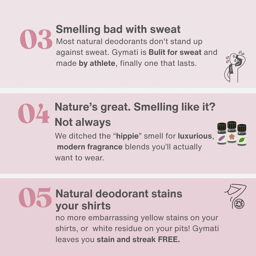 Gymati - Fitness Deodorant Spray - Men & Women - Aluminum-Free - All Day Ultimate Odor Protection - Built For Sweat - Air-Powered - Vegan & Plant-Based - Made in USA -Femme -3.4oz Travel Size -3 Pack