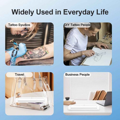 Tattoo Stencil Machines,Thermal Tattoo Stencil Printer,Bluetooth Wireless Stencil Printer for Tattooing Compatible with Smartphone for Tattoo Artists(White