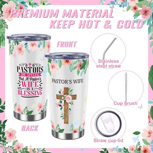 10 Pcs Pastor's Wife Appreciation Gifts Set Includes Blanket Christian Makeup Bag Tote Bag Pen Notebook Cup Aromatherapy Keychain Bookmarks Thank You Card for Pastor Wife Christmas Thank You Gifts