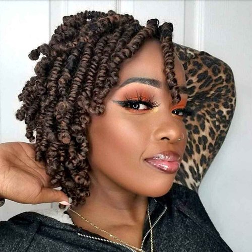 Lifabeauty 8 Packs Short Bob Spring Twist Crochet Hair for Kids 8 Inch Pretwisted Passion Twist Crochet Hair Braids for Black Women (8 Inch, M30#)
