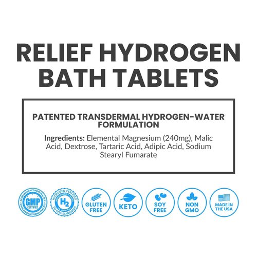 New Relief Hydrogen Bath Bomb Tablets: Relax Muscles, Soothe Discomfort, and Recover Naturally – Magnesium Hydrogen Soak (60 Tablets)