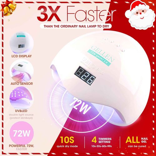 Gellen Gel Nail Polish Kit with U V Light Nail Dryer 72W, 12 Colors Christmas Gel Nail Kit, Professional Gel Nail Polish Starter Kit, Nail Art Decoarations Manicure Tools Set