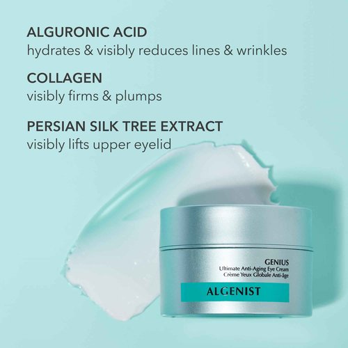 Algenist GENIUS Ultimate Anti-Aging Eye Cream - Firming Under Eye Cream with Collagen + Microalgae Oil - Helps to Visibly Plump, Smooth and Restore Radiance To Delicate Eye Area (0.5 oz)