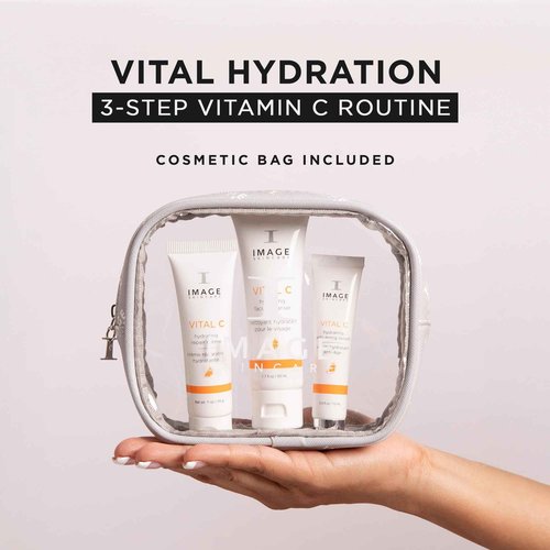 IMAGE Skincare, VITAL HYDRATION 3-Step Vitamin C Routine, Made with Hyaluronic Acid for Anti-Aging, Dry, Dull Skin, 3 Piece Skin Care Set